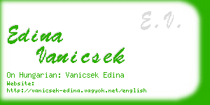 edina vanicsek business card